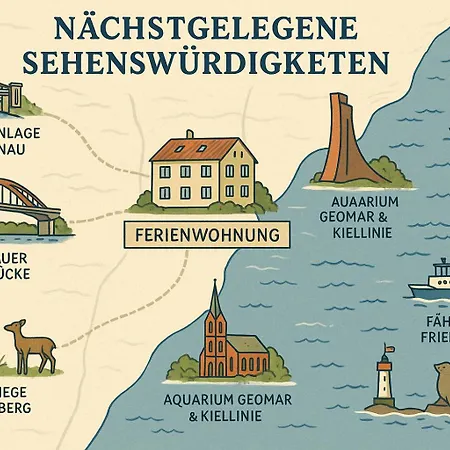 Apartment Moderne In Kiel-holtenau, Strandnähe, 2 Zimmer, Voll Ausgestattet, Gute Anbindung